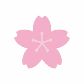 めしべおしべの付いた桜の花のイラスト,フリー素材,無料